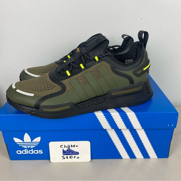 Adidas NMD V3 Originals Shoes Sneakers Trainer HQ3970 Focus Olive Men's Size 9.5 - Picture 3 of 11